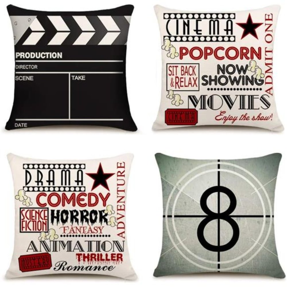 Movie Theater Cinema Personalized HomeDecor Design Throw PillowCover Pillow Case